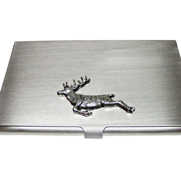 Deer Design Lodge Style Place Card Holder - Perfect Mother Leaping Deer Business Card Holder